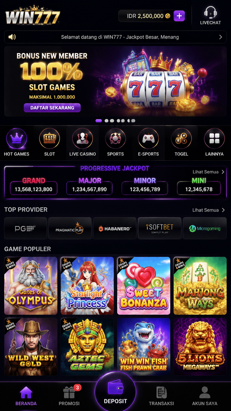 Screenshot 1 win777