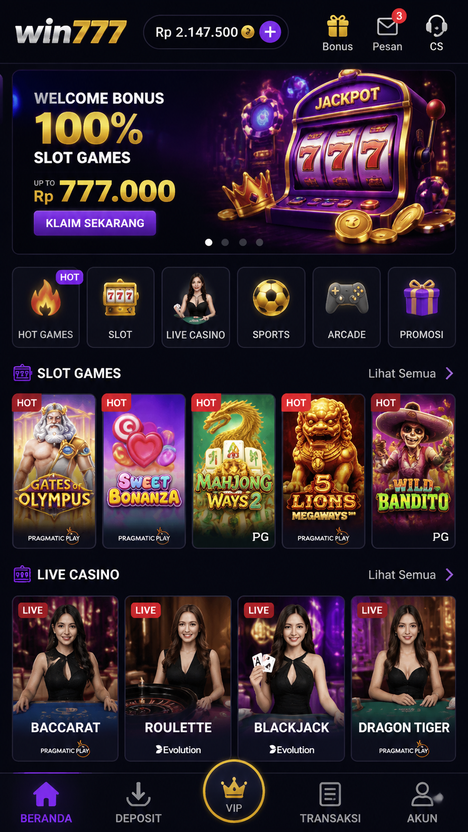 Screenshot 2 win777